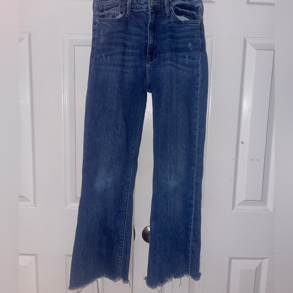 Just Black denim Highrise Lose fitting fringed jeans